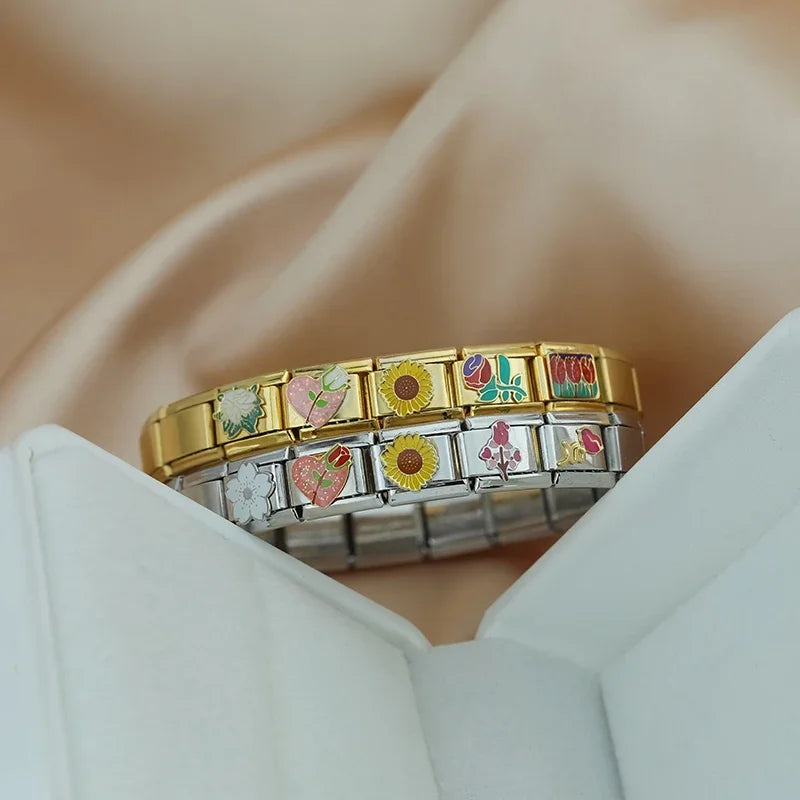 Charm Italiano Plano - Colección Jardín Botánico (Girasoles, Margaritas y Flores)