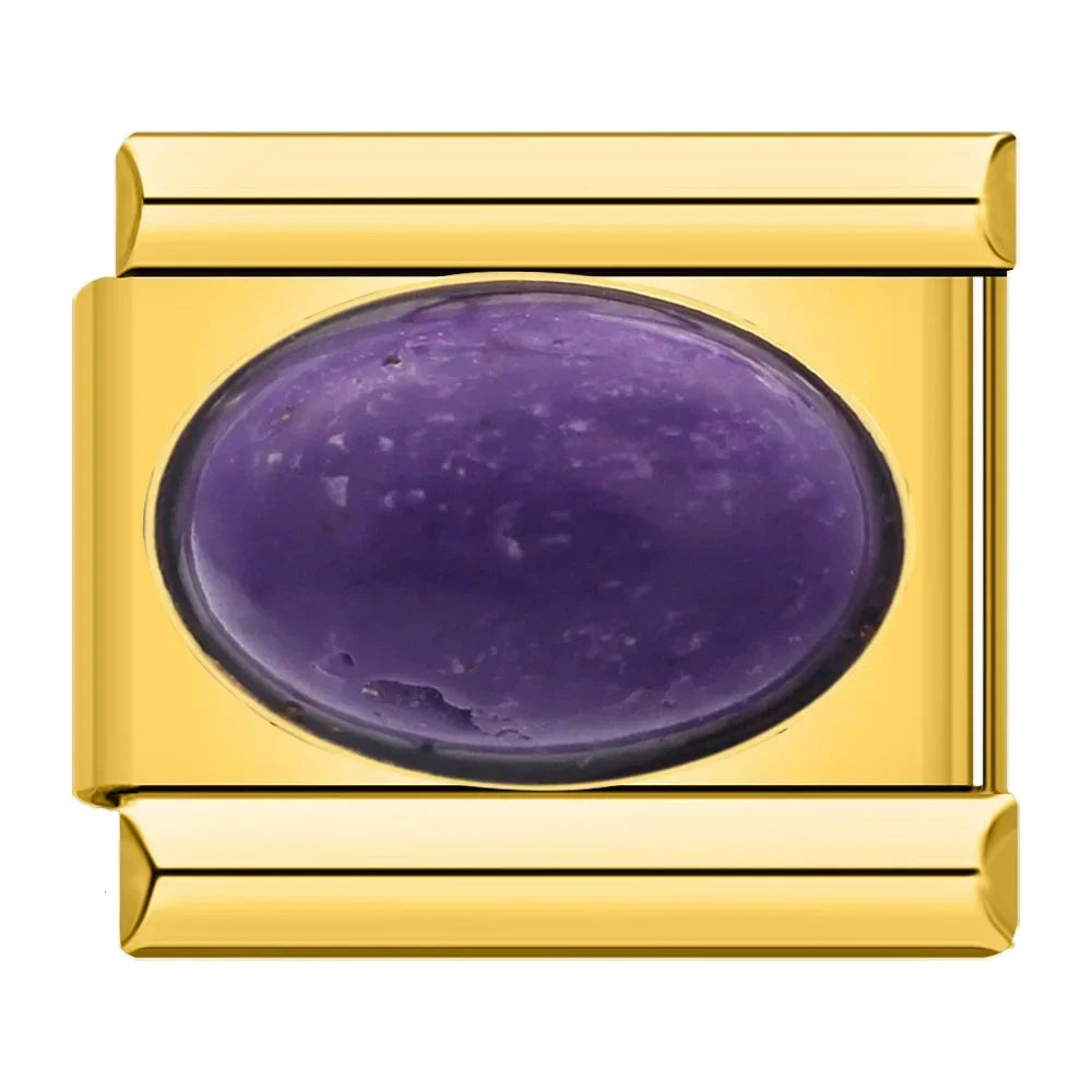 Charm Italiano Plano - Colección Joya Vintage (Piedras Preciosas y Oro)