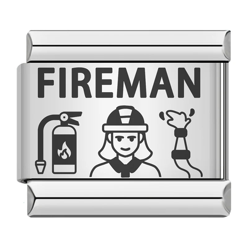 Charm Italiano Plano - Colección Orgullo Profesional 2 (Doctor, Enfermera, Músico, Ingeniero)