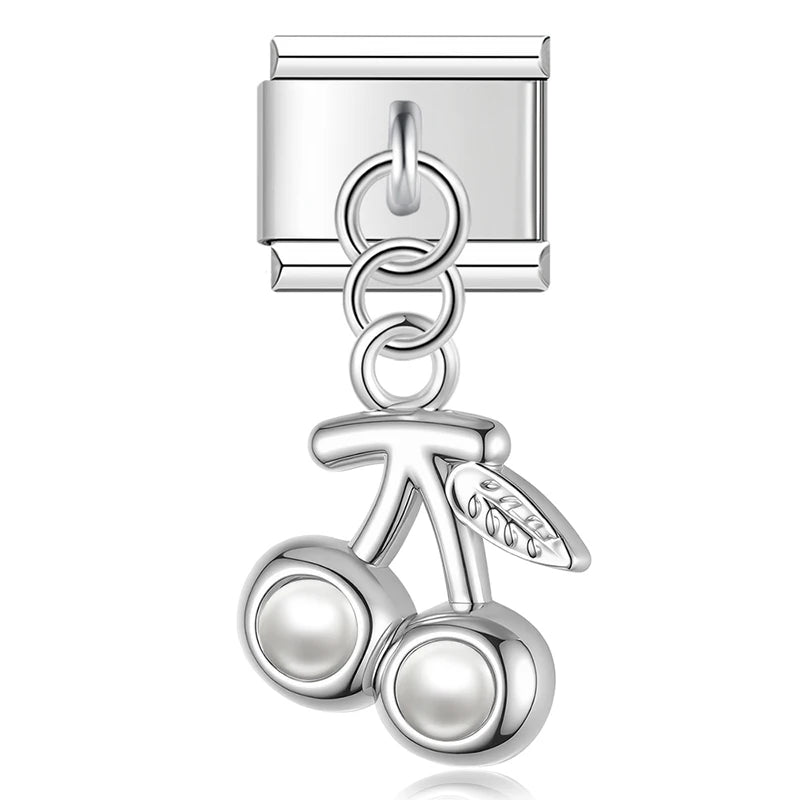 Charm Italiano Colgante - Diseño Cerezas Brillantes (Fruit Collection)