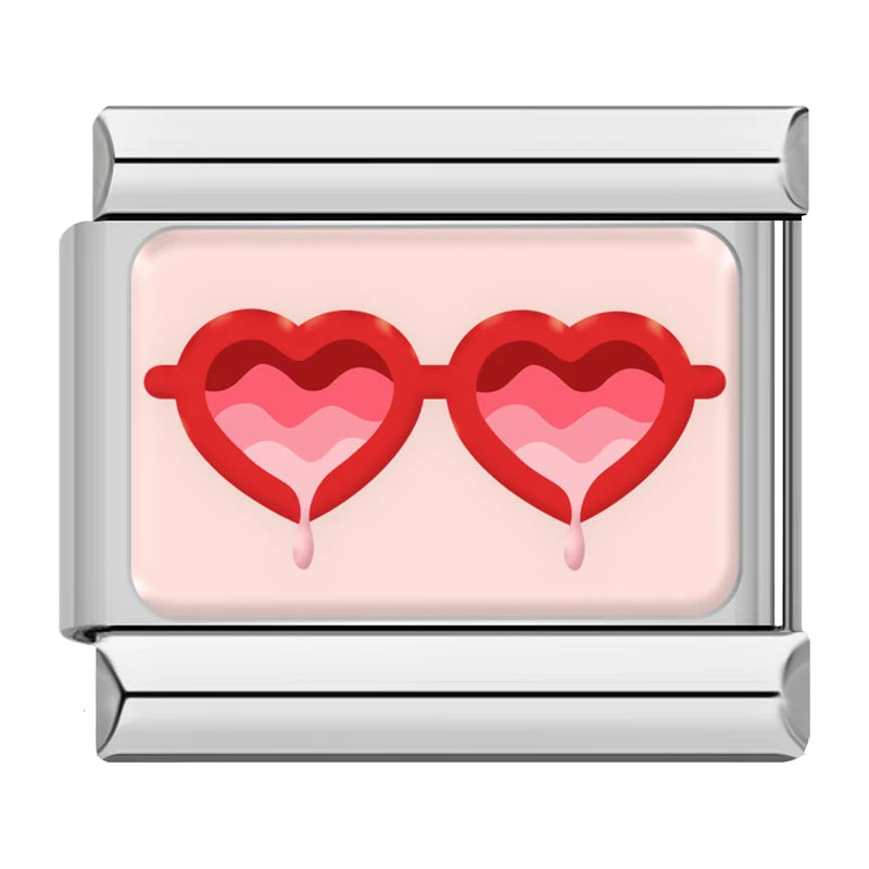 Charm Italiano Plano - Colección "Coquette" y Amor (Rojo, Rosa y Cerezas)