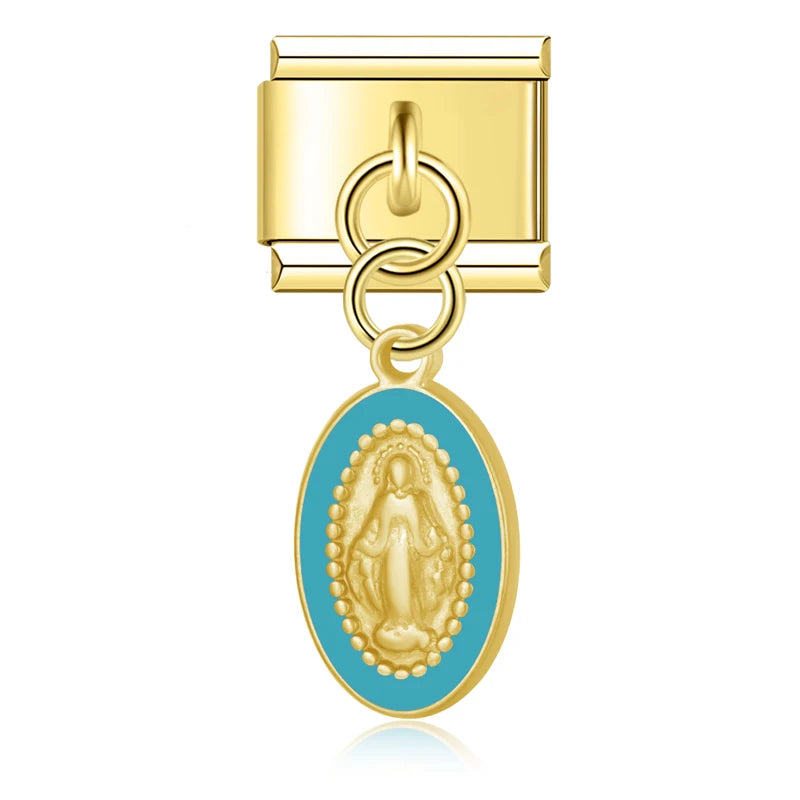 Charm Italiano Colgante - Medalla de Fe y Protección (Virgen)