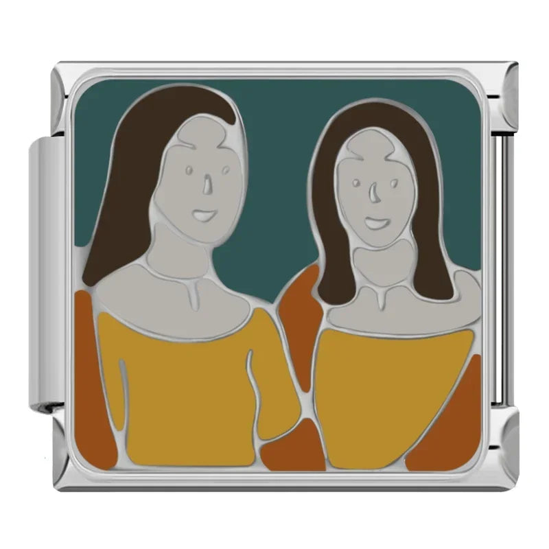 Charm Italiano Plano - Colección Arte Moderno (Retratos, Parejas y Siluetas)