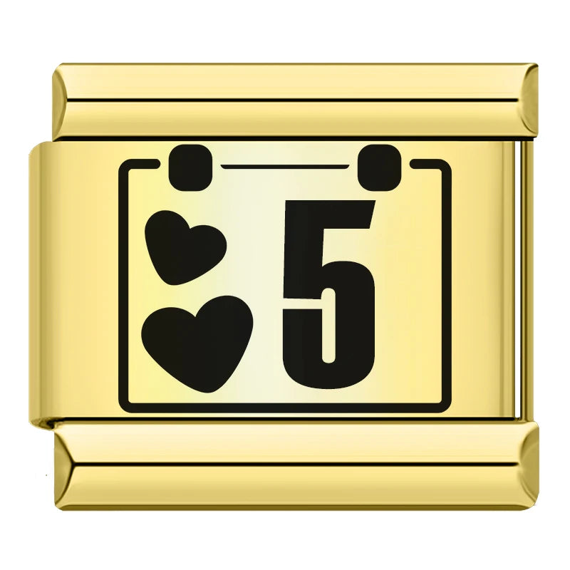 Charm Italiano Plano - Colección Días y Fechas (Calendario Completo 1-31)