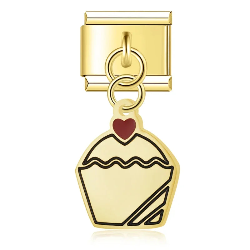 Charm Italiano Colgante - Colección Mensajes de Amor (Carta, Regalo, Pastel)