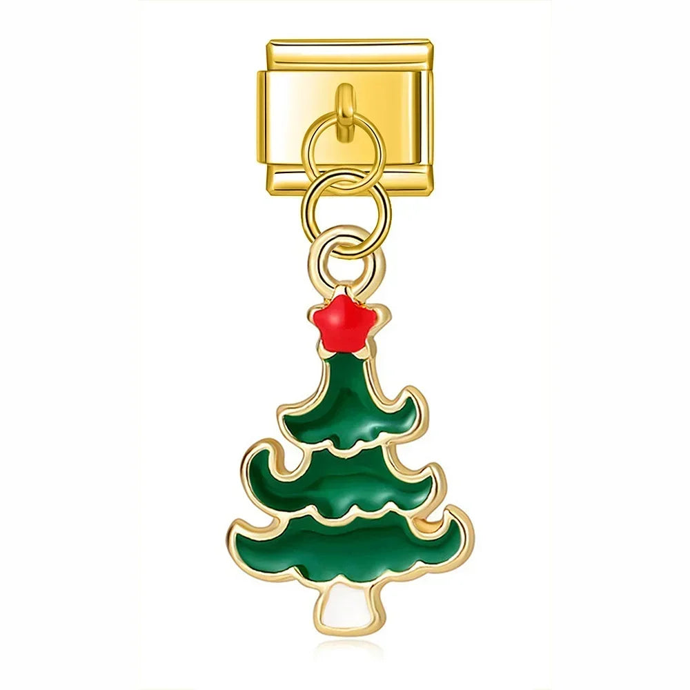 Charm Italiano Colgante - Colección Fiesta Navideña (Papá Noel, Árbol, Reno)