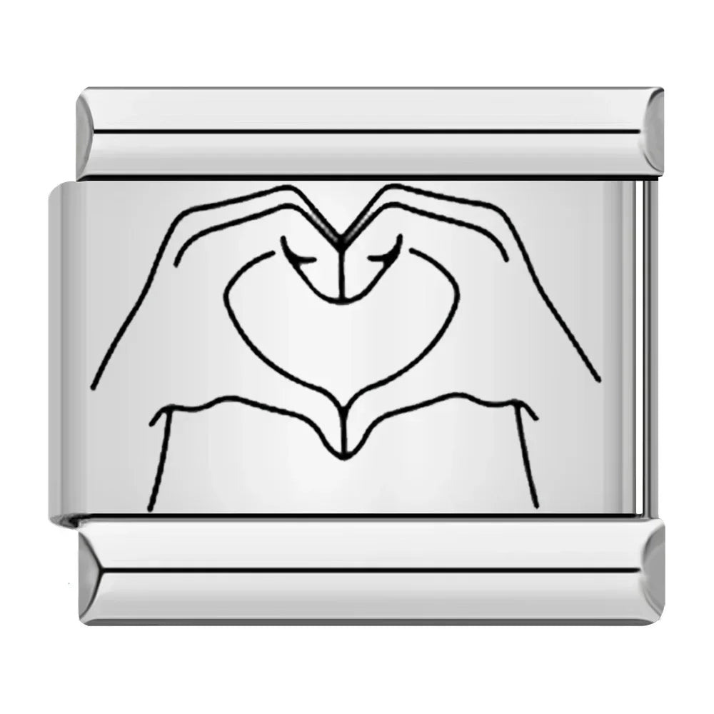 Charm Italiano Plano - Colección Gestos y Símbolos (Manos, Promesas y Suerte)