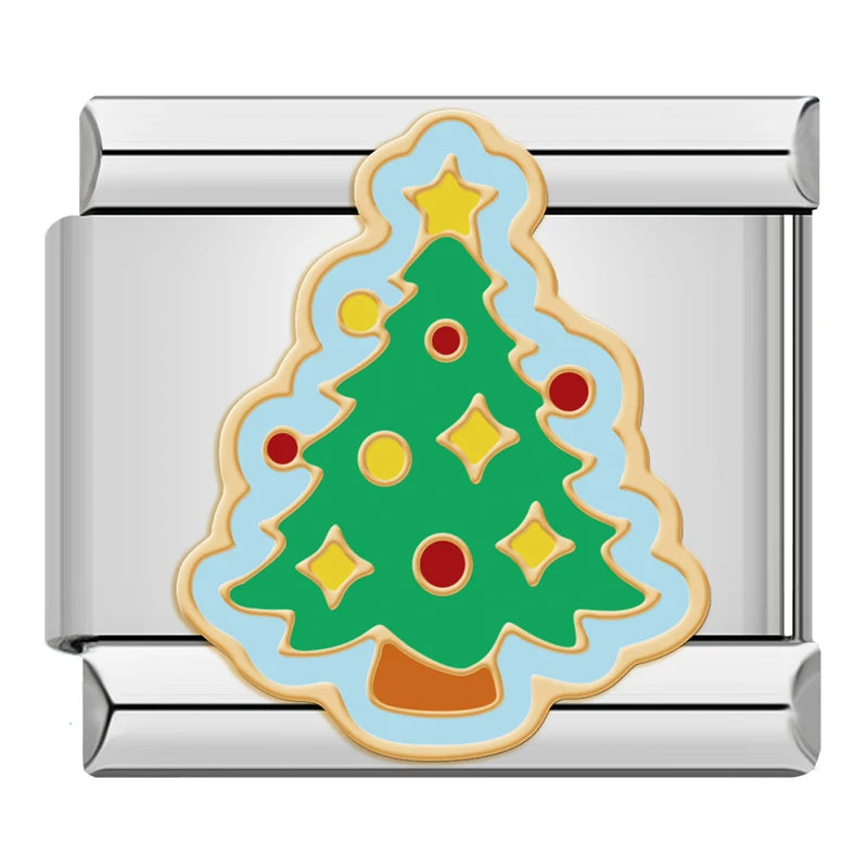 Charm Italiano Plano - Colección Navidad Clásica (Muérdago, Jengibre y Papá Noel)