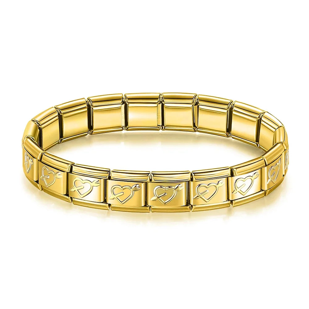 Full Base Bracelet - Hammered Textured Link (Gold, Silver and Rose)