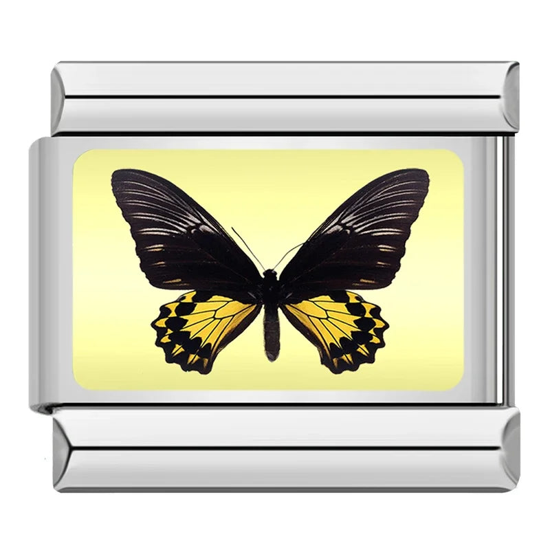 Charm Italiano Plano - Colección Mariposas del Mundo (Realistas y Coloridas)