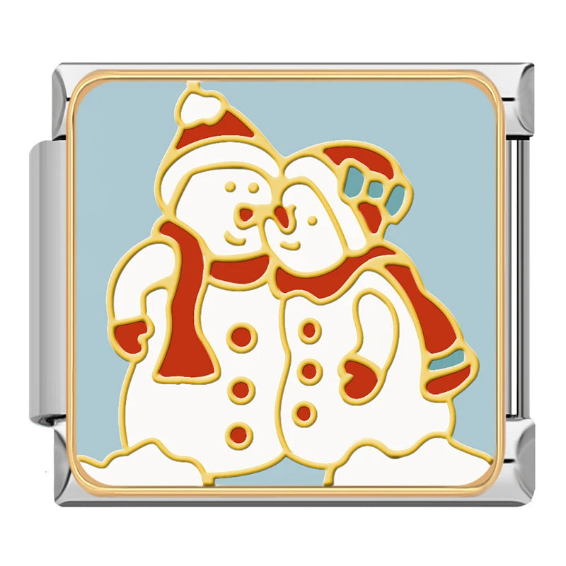 Charm Italiano Plano - Colección Navidad Clásica (Muñecos de Nieve, Papá Noel)
