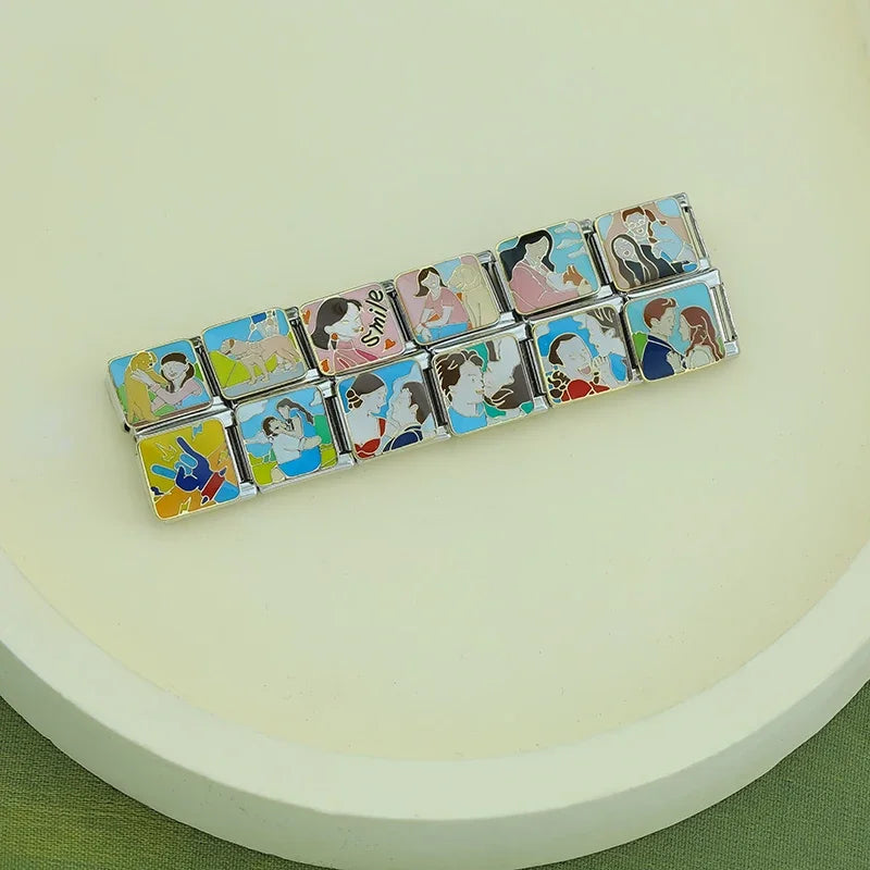 Charm Italiano Plano - Colección Momentos de Amor y Familia (Siluetas Cariñosas)