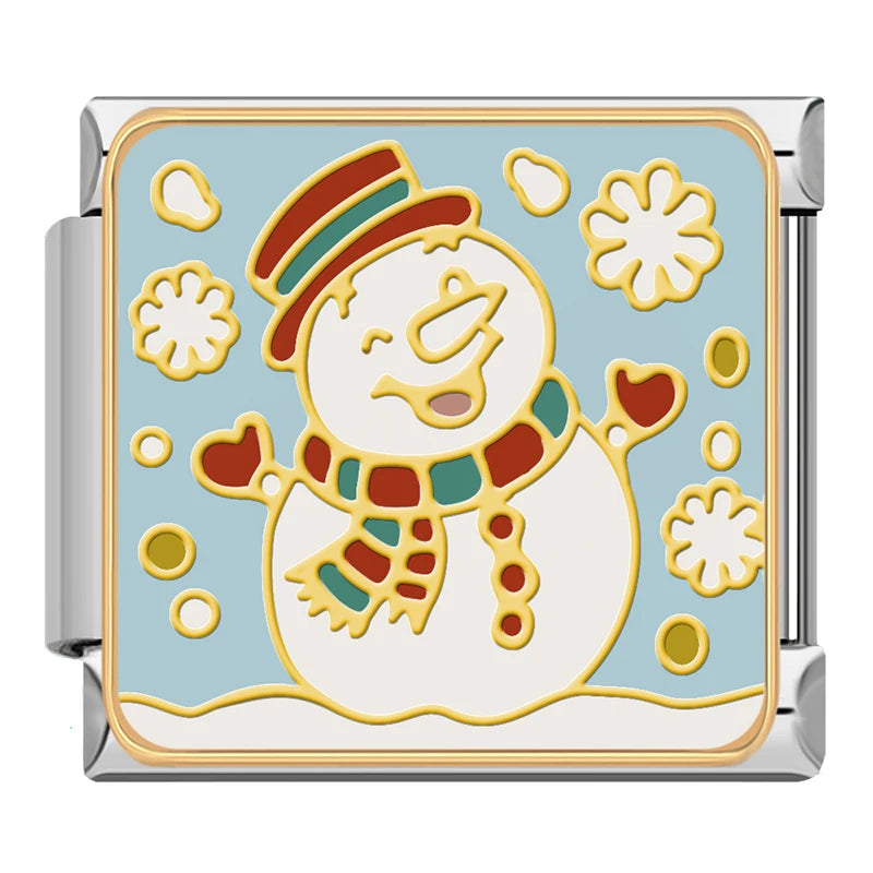Charm Italiano Plano - Colección Navidad Clásica (Muñecos de Nieve, Papá Noel)