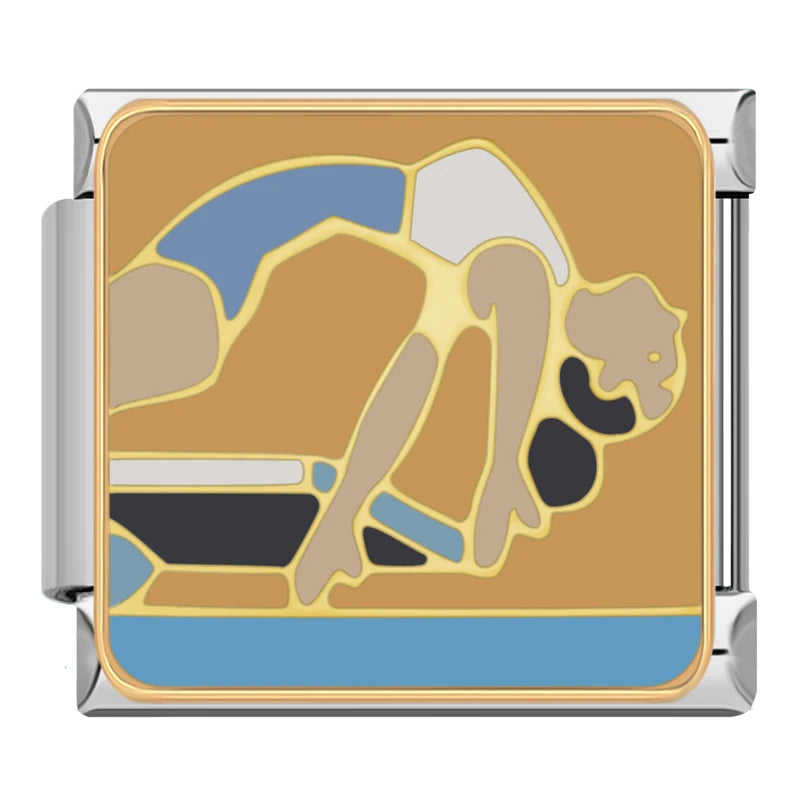 Charm Italiano Plano - Colección Deportes de Acción (Esgrima, Esquí, Ciclismo)