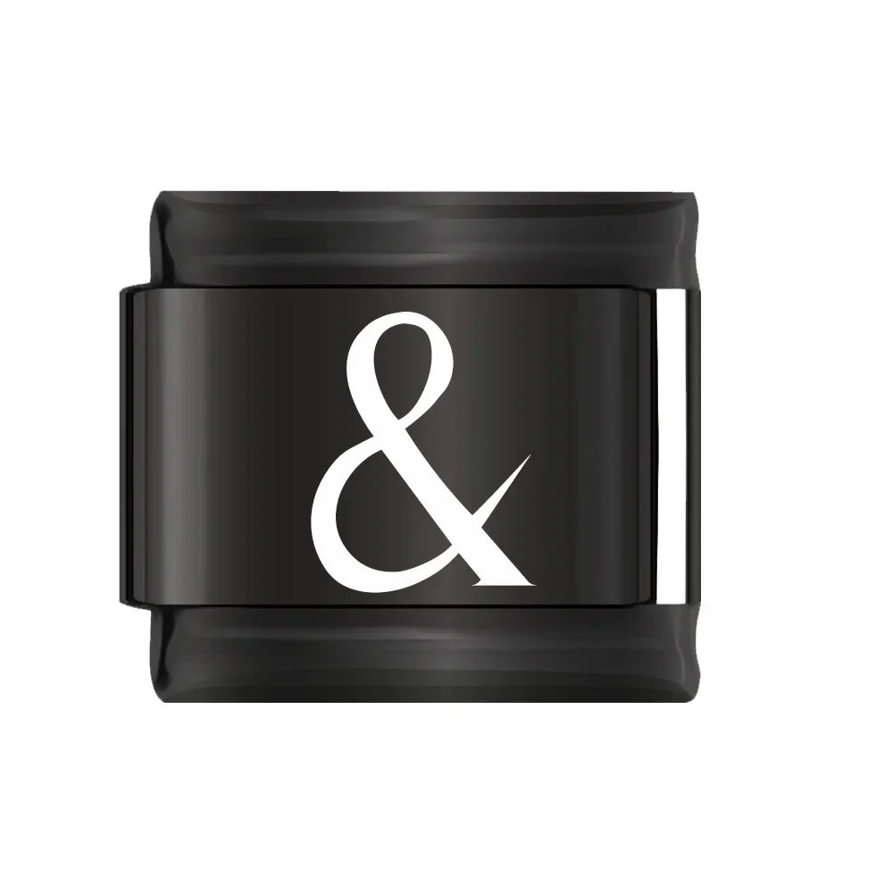 Charm Italiano Plano - Colección "Black Edition" (Letras Blancas y Símbolos)