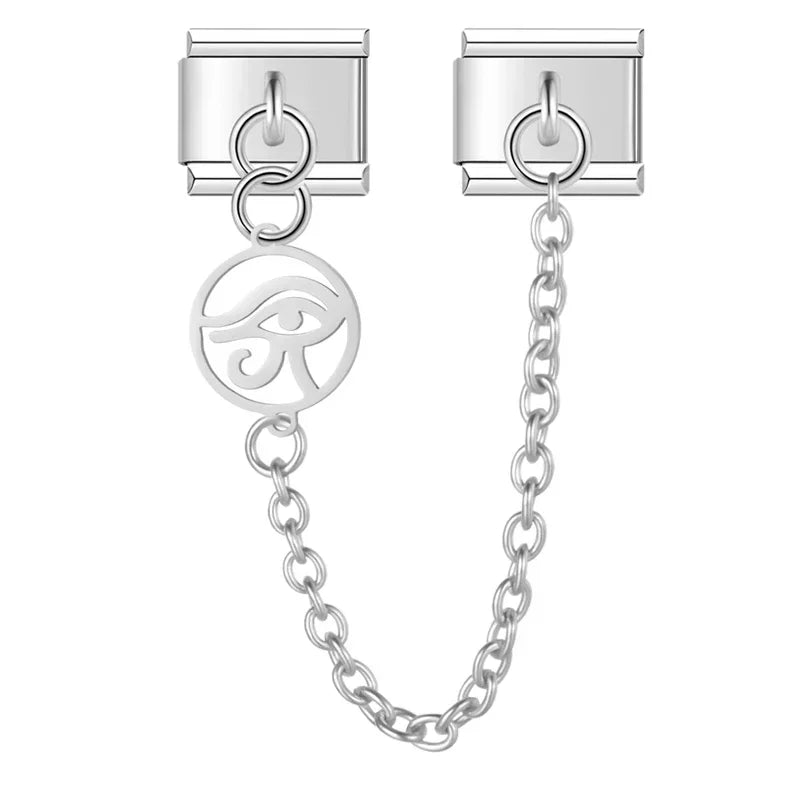 Charm Italiano Doble - Cadena con Medallón Calado (Flor y Árbol)