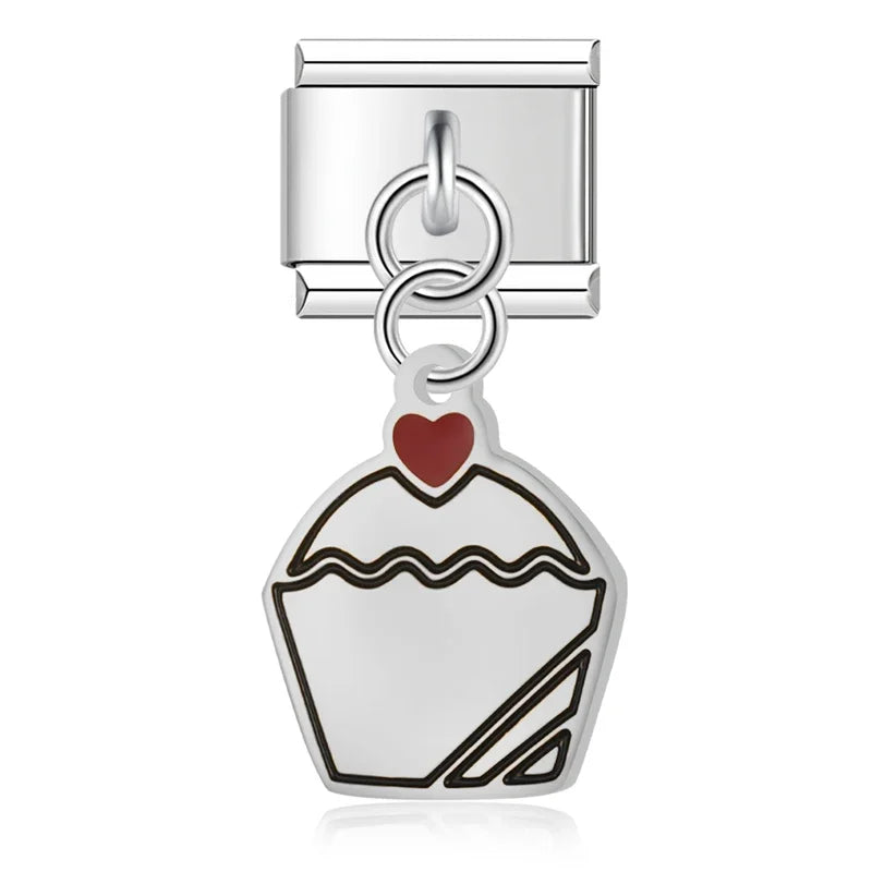 Charm Italiano Colgante - Colección Mensajes de Amor (Carta, Regalo, Pastel)