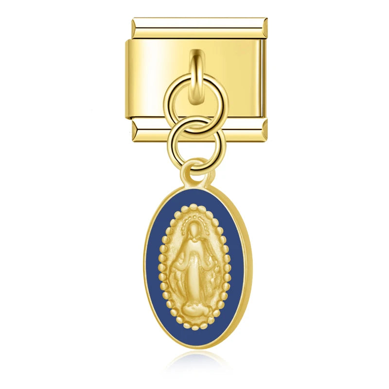 Charm Italiano Colgante - Medalla de Fe y Protección (Virgen)