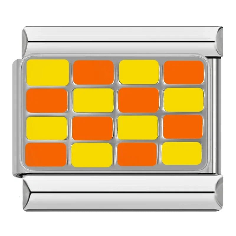 Charm Italiano Plano - Colección Gráfica y Celebración (Patrón Ajedrezado)