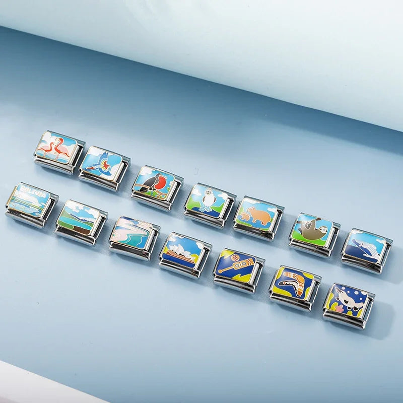 Charm Italiano Plano - Colección Viajes Exóticos (Fauna Global y Culturas)