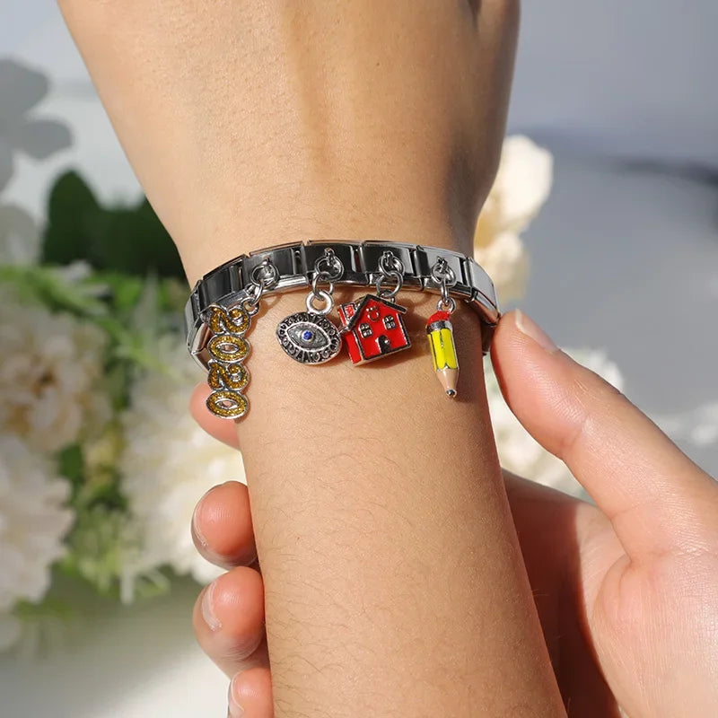 Charm Italiano Colgante - Colección Historias de Vida (Hogar, Estudios y Suerte)