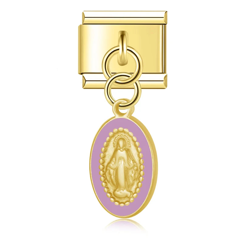 Charm Italiano Colgante - Medalla de Fe y Protección (Virgen)