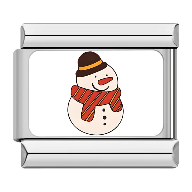 Charm Italiano Plano - Colección Navidad "Cute" (Muñecos de Nieve, Reno y Regalos)