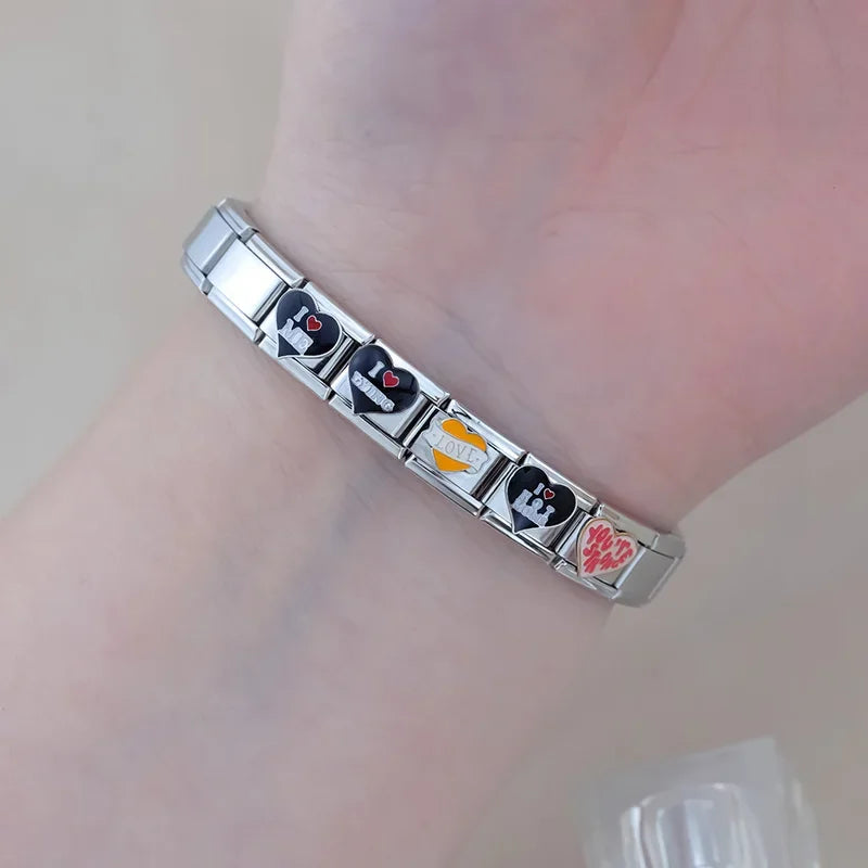 Charm Italiano Plano - Colección Corazones con Mensaje (Pride, Humor y Amor)