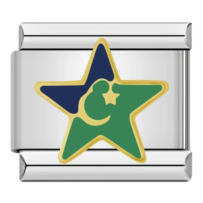 Charm Italiano Plano - Colección Esperanza y Sueños (Luna, Arcoíris, Montaña)