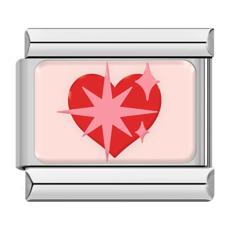 Charm Italiano Plano - Colección "Coquette" y Amor (Rojo, Rosa y Cerezas)