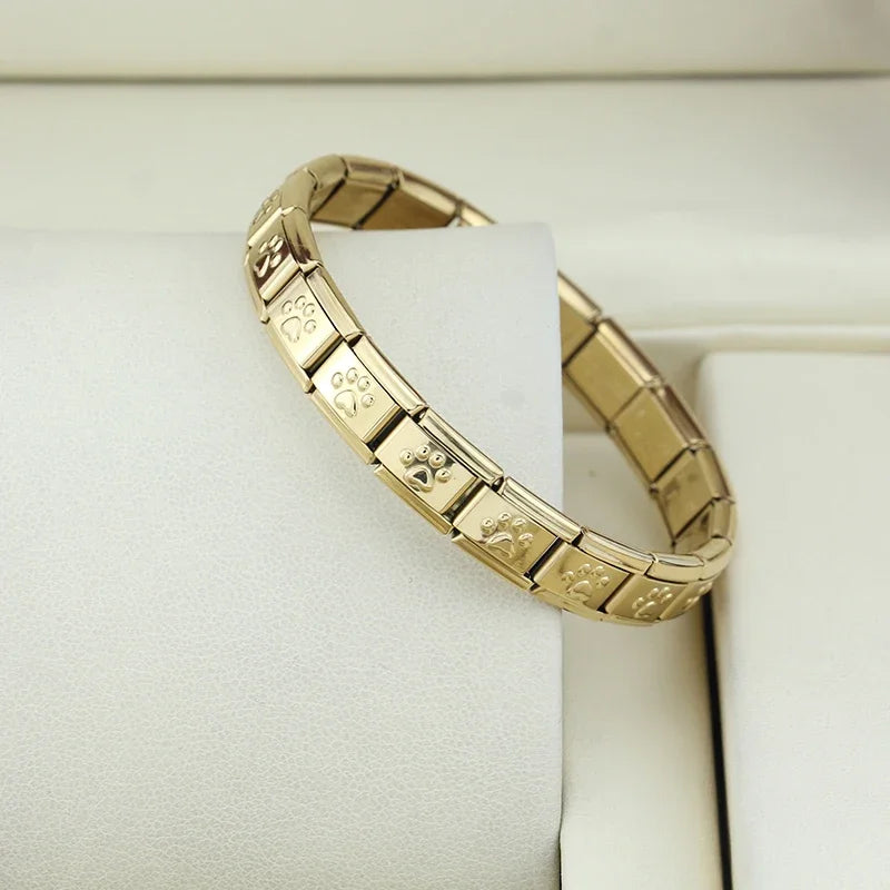 Full Base Bracelet - Hammered Textured Link (Gold, Silver and Rose)