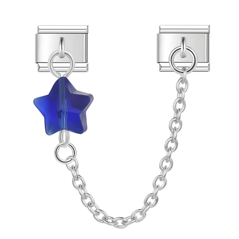 Charm Italiano Doble - Cadena con Estrella "Jelly" (Cielo y Mar)
