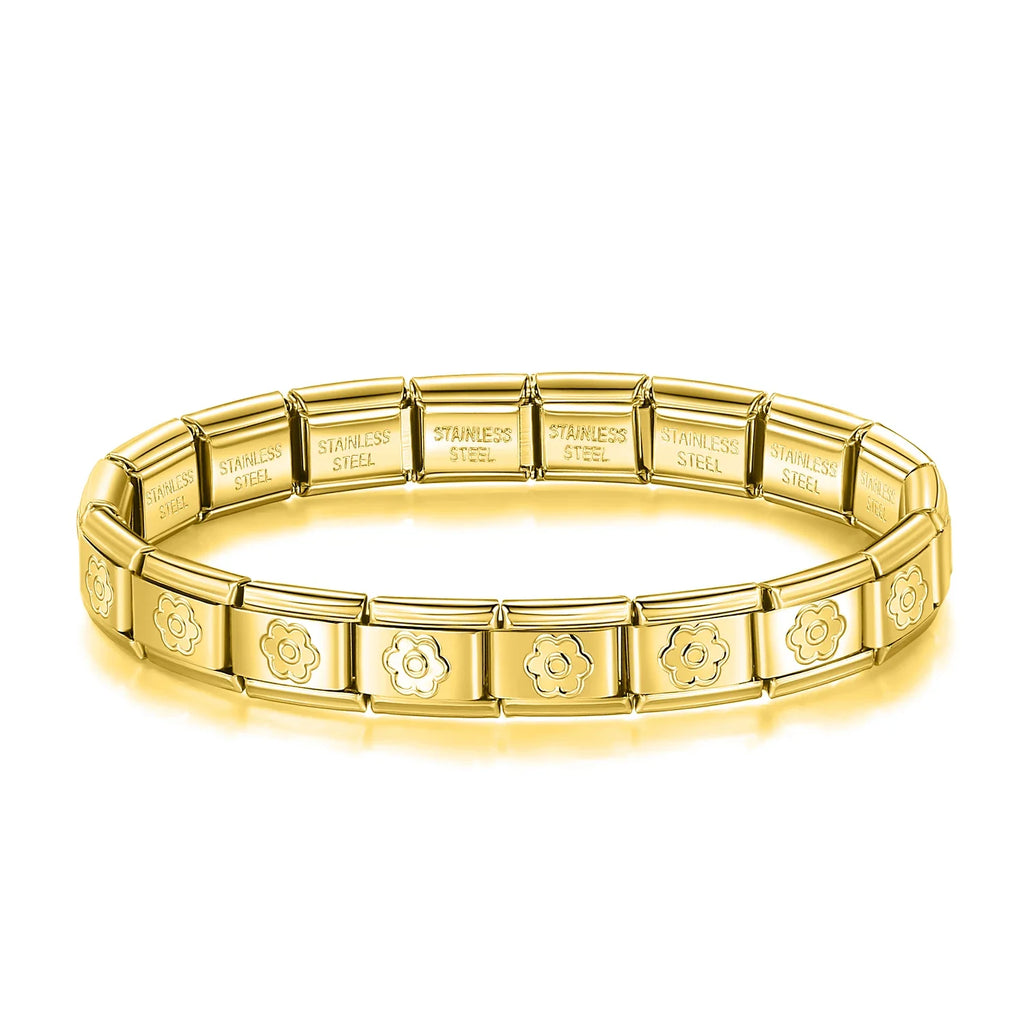 Full Base Bracelet - Hammered Textured Link (Gold, Silver and Rose)