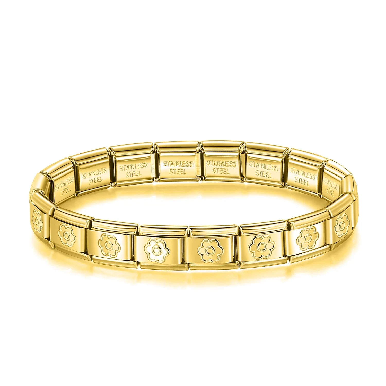 Full Base Bracelet - Hammered Textured Link (Gold, Silver and Rose)