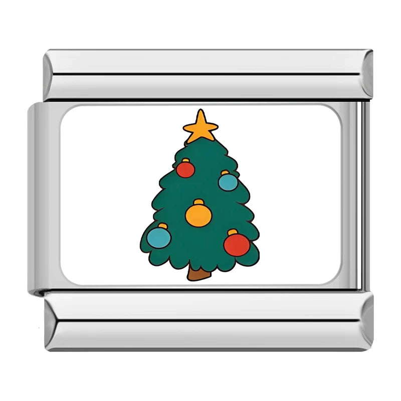 Charm Italiano Plano - Colección Navidad "Cute" (Muñecos de Nieve, Reno y Regalos)