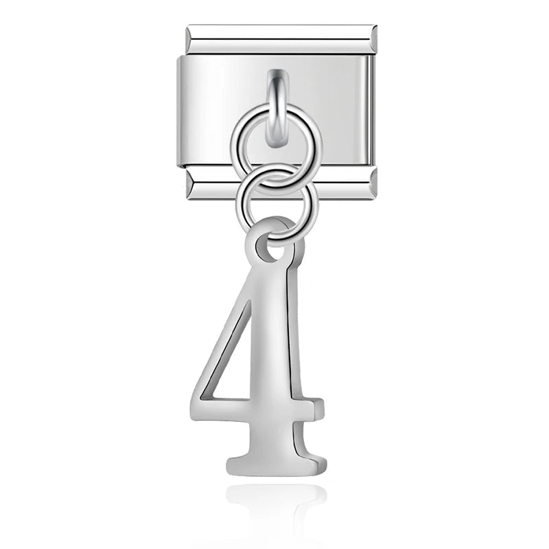 Charm Italiano Colgante - Dígitos Modulares (0-9) en Oro y Plata