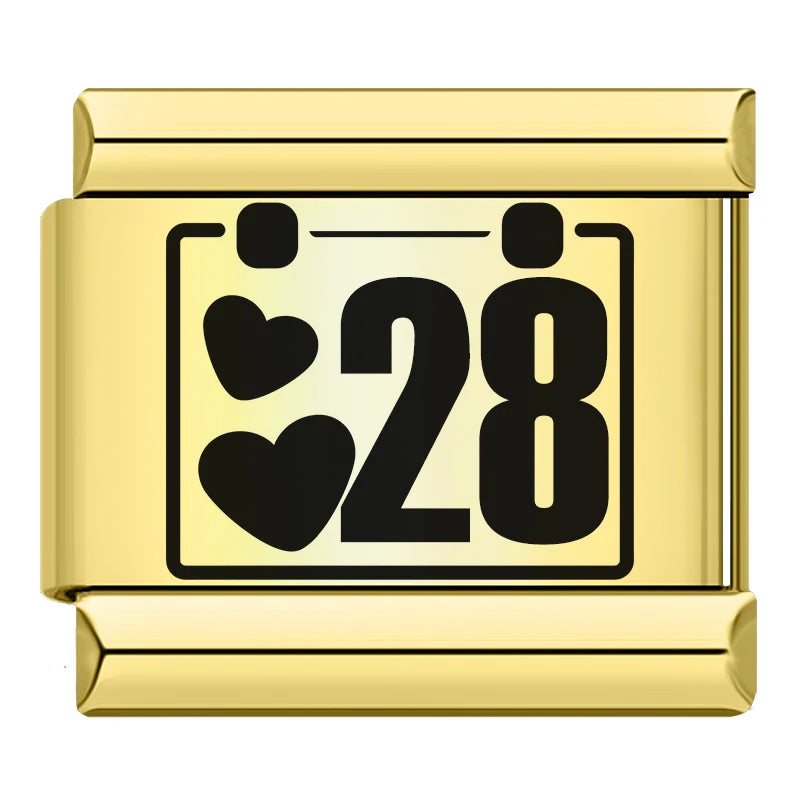 Charm Italiano Plano - Colección Días y Fechas (Calendario Completo 1-31)