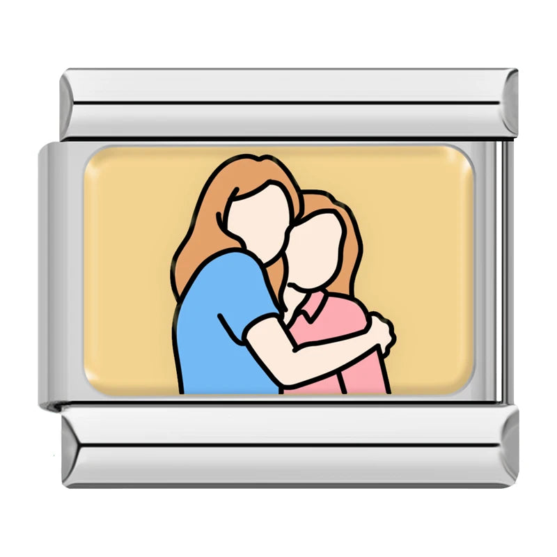 Charm Italiano Plano - Colección Hermandad y Amistad Eterna (Besties, Sisters)