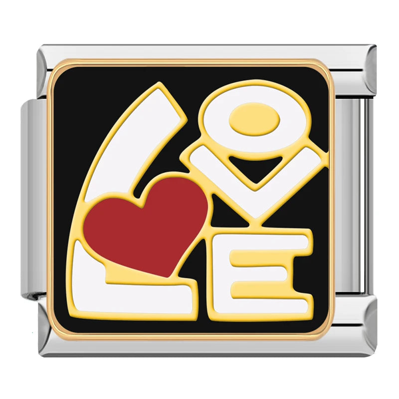 Charm Italiano Plano - Colección Valores y Símbolos (Familia, Fe, Amor)