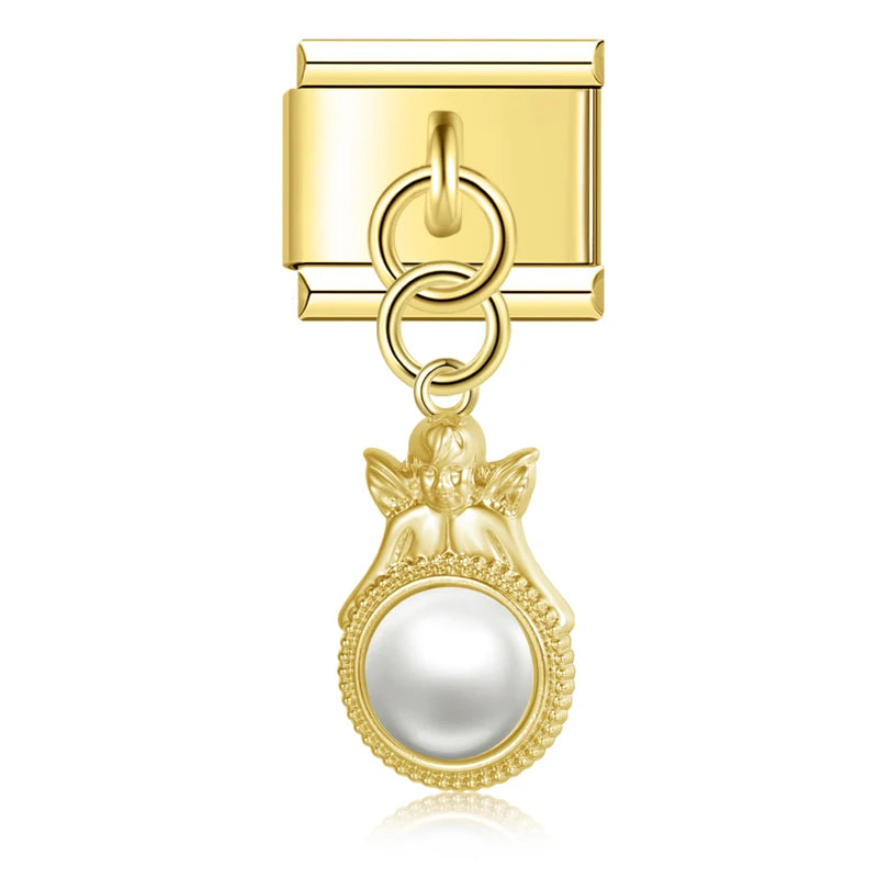 Charm Italiano Colgante - Colección Lujo Rococó (Lazos, Corazones y Perlas)