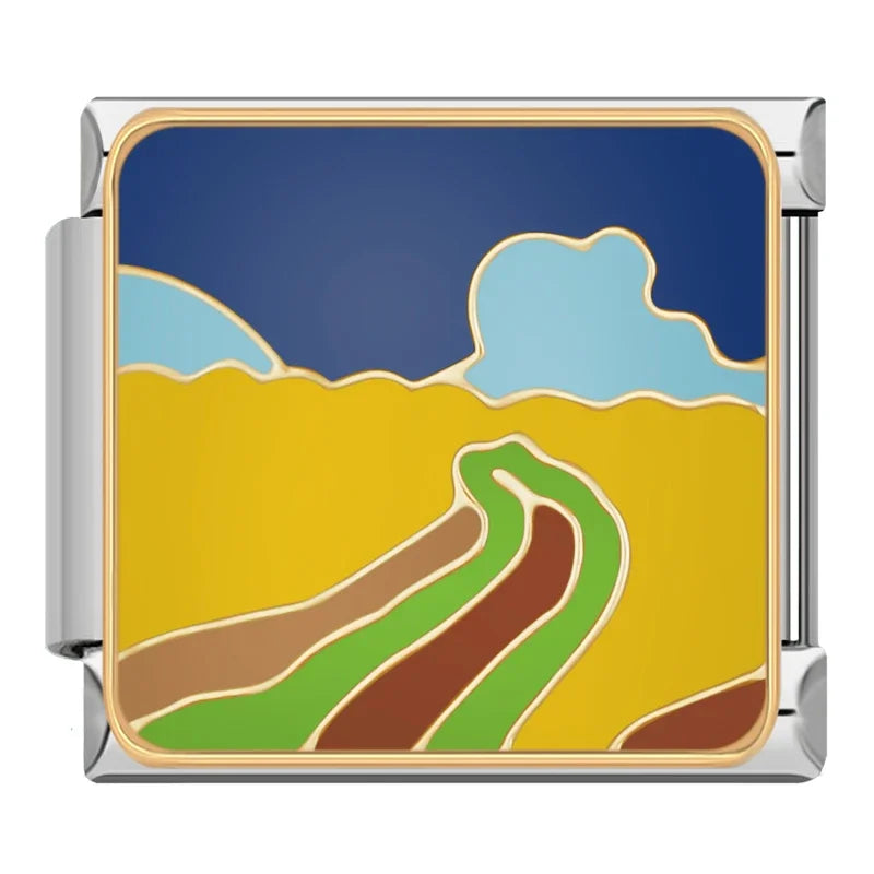 Charm Italiano Plano - Colección Paisajes Artísticos (Estilo Abstracto)