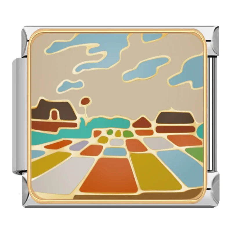 Charm Italiano Plano - Colección Paisajes Artísticos (Estilo Abstracto)