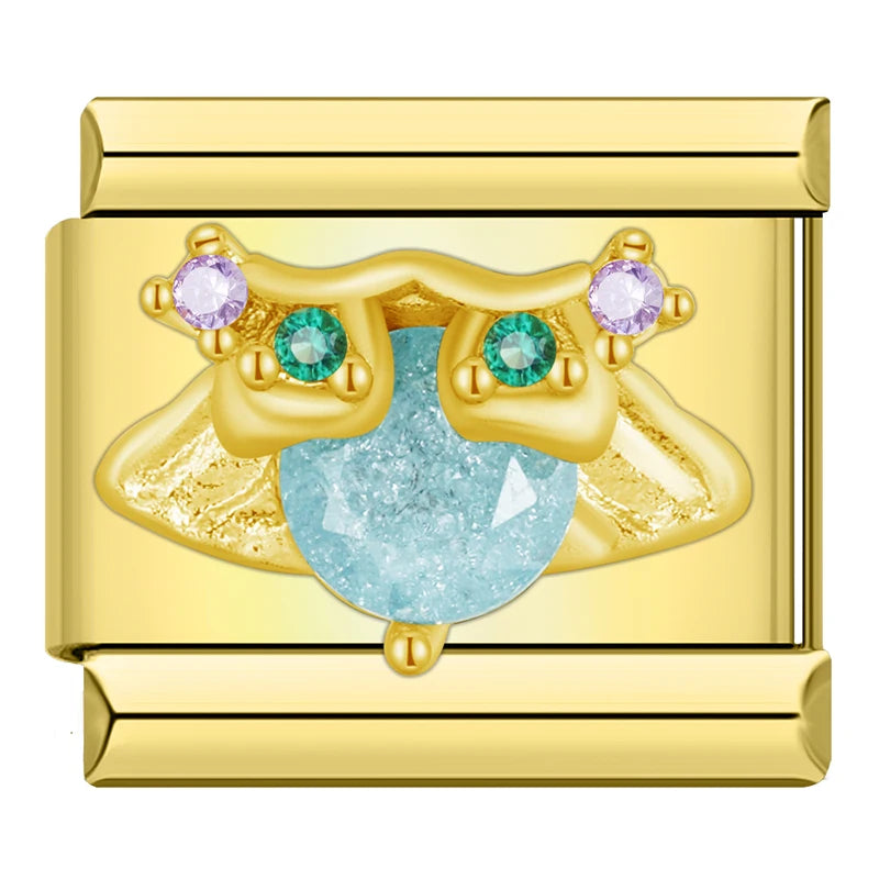 Charm Italiano Plano - Colección Romance Real (Coronas, Alas y Cristales Brillantes)