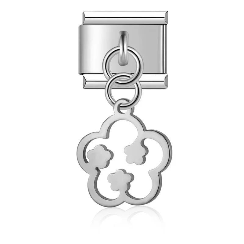 Charm Italiano Colgante - Símbolos Místicos y Celestiales (Luna, Estrella, Ala)