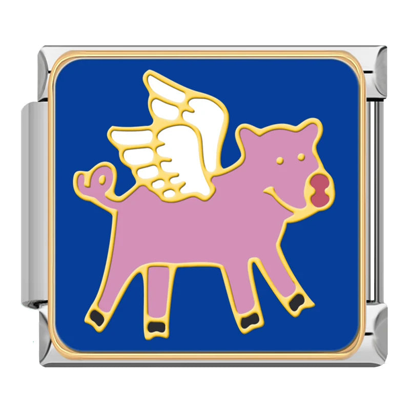 Charm Italiano Plano - Colección Celebración y Fortuna (Año Nuevo, Gato de la Suerte)