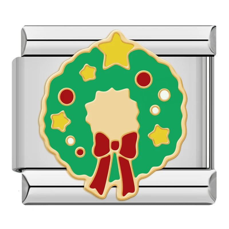 Charm Italiano Plano - Colección Navidad Clásica (Muérdago, Jengibre y Papá Noel)