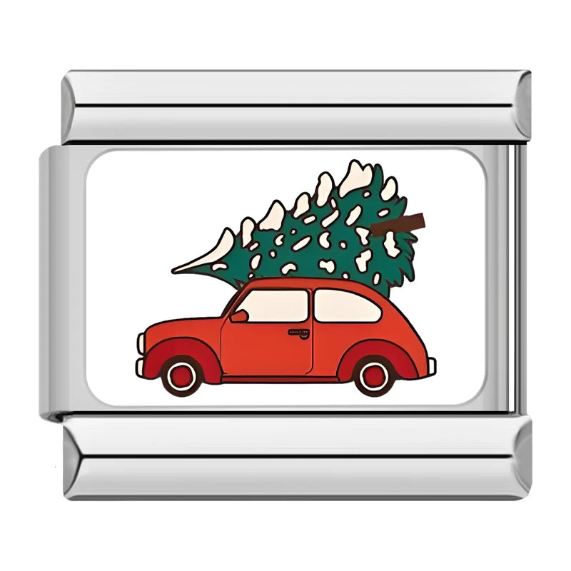 Charm Italiano Plano - Colección Navidad "Cute" (Muñecos de Nieve, Reno y Regalos)