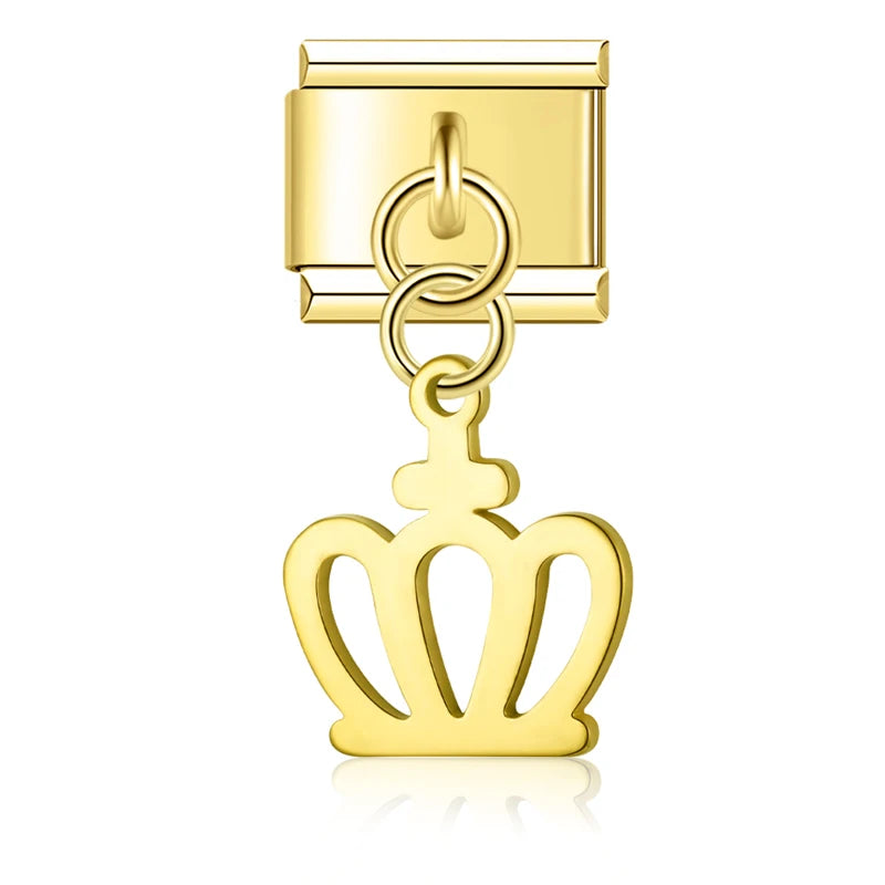 Charm Italiano Colgante - Símbolos Místicos y Celestiales (Luna, Estrella, Ala)